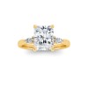 1 Ct Radiant Moissanite & .25 Ctw Marquise Diamond Accent Engagement Ring