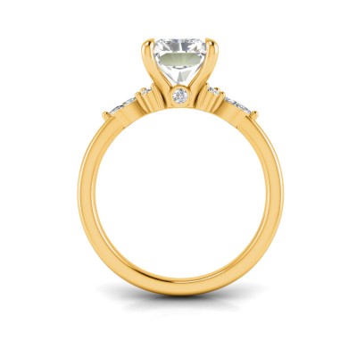2 Ct Radiant Lab Diamond & .25 Ctw Marquise Diamond Accent Engagement Ring