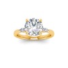 2 Ct Round Lab Diamond & .25 Ctw Marquise Diamond Accent Engagement Ring
