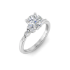 1.50 Ct Round Moissanite & .33 Ctw Diamond Trio Cluster Engagement Ring