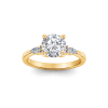 1.50 Ct Round Lab Diamond & .33 Ctw Marquise Diamond Three Stone Engagement Ring