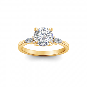 1.5 Ct Round Lab Diamond Trio Cluster Engagement Ring