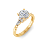 1.50 Ct Round Lab Diamond & .33 Ctw Marquise Diamond Three Stone Engagement Ring