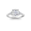 2 Ct Cushion Lab Diamond & 0.18 Ctw Diamond Trio Cluster Engagement Ring