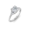 2 Ct Cushion Lab Diamond & 0.18 Ctw Diamond Trio Cluster Engagement Ring