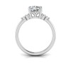 2 Ct Cushion Lab Diamond & 0.18 Ctw Diamond Trio Cluster Engagement Ring