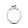 3 Ct Cushion Lab Diamond & 0.18 Ctw Diamond Trio Cluster Engagement Ring