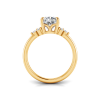 3 Ct Cushion Lab Diamond & 0.18 Ctw Diamond Trio Cluster Engagement Ring