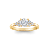 1.5 Ct Cushion Moissanite & 0.18 Ctw Diamond Trio Cluster Engagement Ring