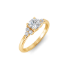 1.5 Ct Cushion Moissanite & 0.18 Ctw Diamond Trio Cluster Engagement Ring