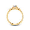 1.5 Ct Cushion Moissanite & 0.18 Ctw Diamond Trio Cluster Engagement Ring
