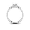 1 Ct Cushion Moissanite & .18 Ctw Round Diamonds Trio Cluster Engagement Ring