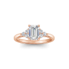 1.5 Ct Emerald Lab Diamond & 0.18 Ctw Diamond Trio Cluster Engagement Ring