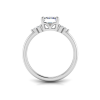 2.5 Ct Emerald Lab Diamond & 0.18 Ctw Trio Cluster Engagement Ring