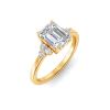 2.18 Ctw Emerald Diamond Trio Cluster Engagement Ring