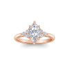 1.68 Ctw Marquise CZ Trio Cluster Engagement Ring