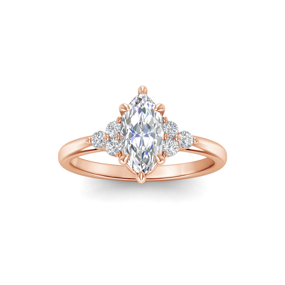 1.68 Ctw Marquise CZ Trio Cluster Engagement Ring