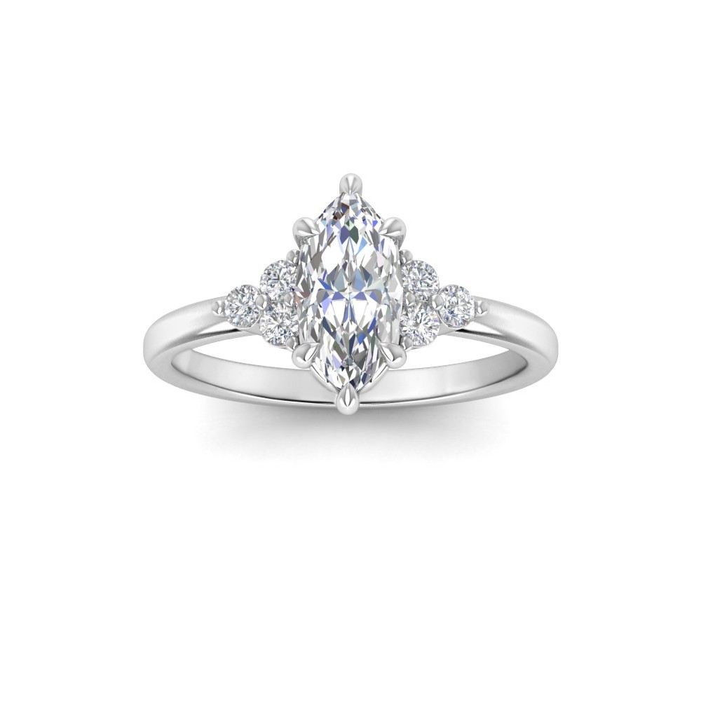 1.18 Ctw Marquise Diamond Trio Cluster Engagement Ring