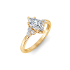 1.5 Ct Marquise Lab Diamond & 0.18 Ctw Diamond Trio Cluster Engagement Ring