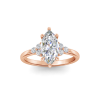 3 Ct Marquise Lab Diamond & 0.18 Ctw Diamond Trio Cluster Engagement Ring