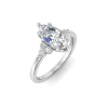 3 Ct Marquise Moissanite & 0.18 Ctw Diamond Trio Cluster Engagement Ring