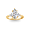 2.5 Ct Marquise Moissanite & 0.18 Ctw Diamond Trio Cluster Engagement Ring