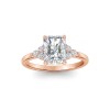 2.5 Ct Radiant Lab Diamond & 0.18 Ctw Trio Cluster Engagement Ring