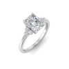 2 Ct Radiant Lab Diamond & 0.18 Ctw Trio Cluster Engagement Ring