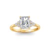 2 Ct Radiant Moissanite & 0.18 Ctw Lab Diamond Trio Cluster Engagement Ring