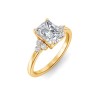 2 Ct Radiant Moissanite & 0.18 Ctw Lab Diamond Trio Cluster Engagement Ring