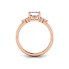 2.5 Ct Radiant Lab Diamond & 0.18 Ctw Trio Cluster Engagement Ring