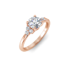 1 Ct Round Lab Diamond & 0.18 Ctw Diamond Trio Cluster Engagement Ring