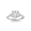2 Ct Round Moissanite & 0.18 Ctw Diamond Trio Cluster Engagement Ring