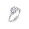 2 Ct Round Moissanite & 0.18 Ctw Diamond Trio Cluster Engagement Ring