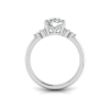 2 Ct Round Moissanite & 0.18 Ctw Diamond Trio Cluster Engagement Ring