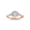 1.5 Ct Oval Moissanite & 0.18 Ctw Diamond Trio Cluster Engagement Ring