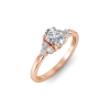 1.5 Ct Oval Moissanite & 0.18 Ctw Diamond Trio Cluster Engagement Ring