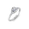 1 Ct Oval Lab Diamond & 0.18 Ctw Diamond Trio Cluster Engagement Ring