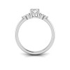1 Ct Oval Lab Diamond & 0.18 Ctw Diamond Trio Cluster Engagement Ring