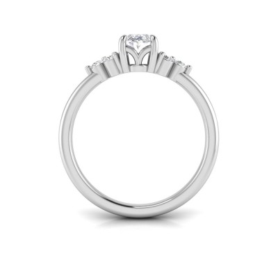 1.18 Ctw Oval Diamond Trio Cluster Engagement Ring