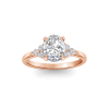 3 Ct Oval Lab Diamond & 0.18 Ctw Diamond Trio Cluster Engagement Ring