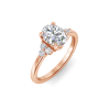 3 Ct Oval Lab Diamond & 0.18 Ctw Diamond Trio Cluster Engagement Ring
