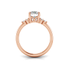 3 Ct Oval Lab Diamond & 0.18 Ctw Diamond Trio Cluster Engagement Ring