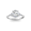 2 Ct Oval Lab Diamond & 0.18 Ctw Diamond Trio Cluster Engagement Ring