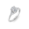 2 Ct Oval Lab Diamond & 0.18 Ctw Diamond Trio Cluster Engagement Ring