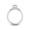 2 Ct Oval Lab Diamond & 0.18 Ctw Diamond Trio Cluster Engagement Ring