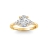 2 Ct Oval Lab Diamond & 0.18 Ctw Diamond Trio Cluster Engagement Ring