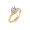 2 Ct Oval Lab Diamond & 0.18 Ctw Diamond Trio Cluster Engagement Ring