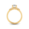 2 Ct Oval Lab Diamond & 0.18 Ctw Diamond Trio Cluster Engagement Ring