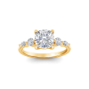 2 Ct Cushion Lab Diamond & 0.34 Ctw Diamond Tapered Engagement Ring